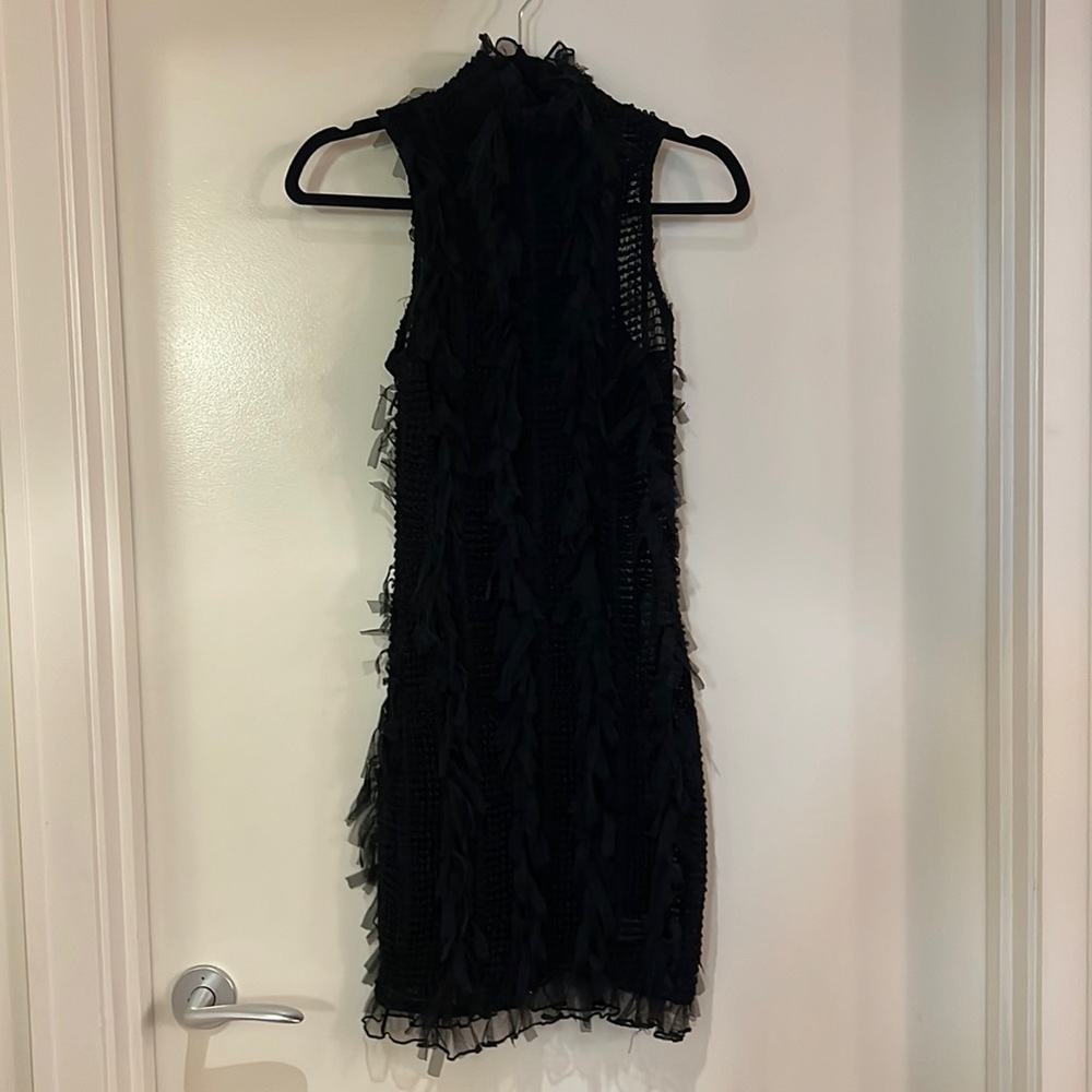 Sheer knit mini dress